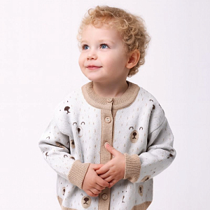 Кардиган вязаный LUKNO "Мишки"